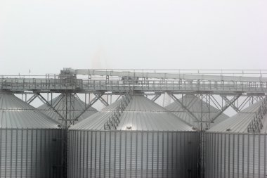 Tahıl terminal tanklarda yoğun sis, Odessa, Ukrayna