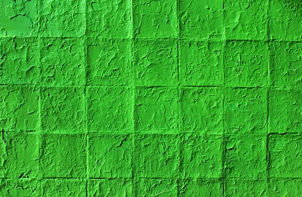 Uszkodzone płytki ścienne wzór - malowane zielone — Zdjęcie stockowe