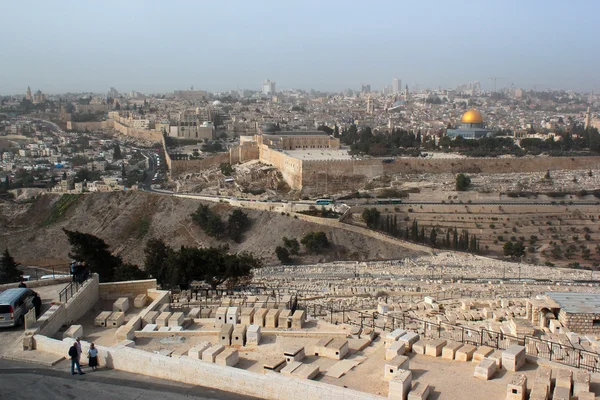 Città Vecchia Gerusalemme Israele Vista Dal Monte Degli Ulivi — Foto Stock