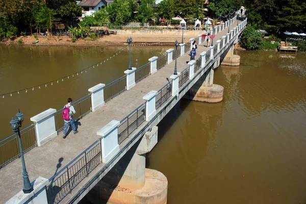 Chiang Mai Thailandia Dicembre 2019 Khua Kag Chansom Memorial Bridge — Foto Stock