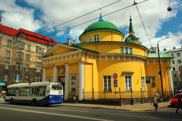 Riga Letonya Temmuz 2017 Riga Bir Ortodoks Kilisesi Olan Alexander — Stok fotoğraf