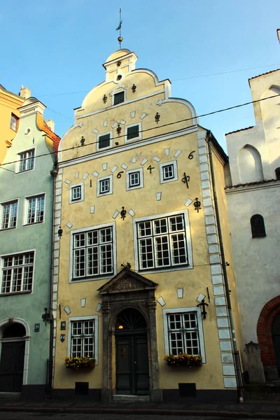 Riga Latvia July 2017 Famous Three Brothers Houses Old Town — Stock Photo, Image