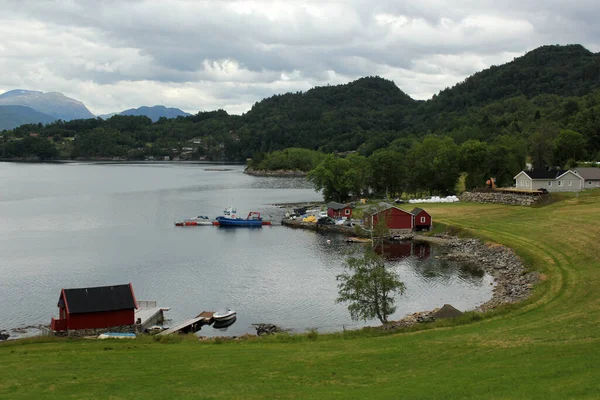 Widok Skanevikfjorden Koło Skanevik Okręgu Hordaland Norwegia — Zdjęcie stockowe
