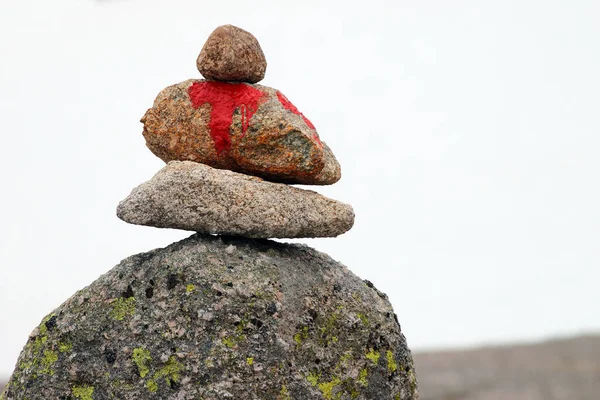 Stone cairn on a way to Kjerag mountain, Norway