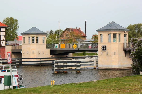 Elblag Pologne Mai 2019 Pont Sur Rivière Elblag Près Vieille — Photo