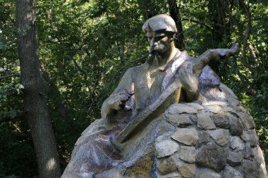 Chyhyryn, Ukrayna - 14 Ağustos 2021: Chigirin, Ukrayna 'da Taras Shevchenko Anıtı