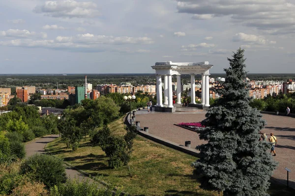 Poltava Ucrania Agosto 2021 White Arbor Monumento Ivan Kotliarevsky Escritor —  Fotos de Stock