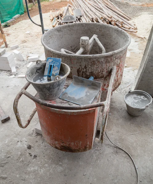 Cement concrete mixer at construction site — Stock Photo, Image