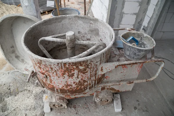 Cement concrete mixer at construction site — Stock Photo, Image