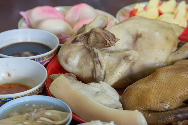 Chicken and duck for chinese new year food — Stock Photo, Image