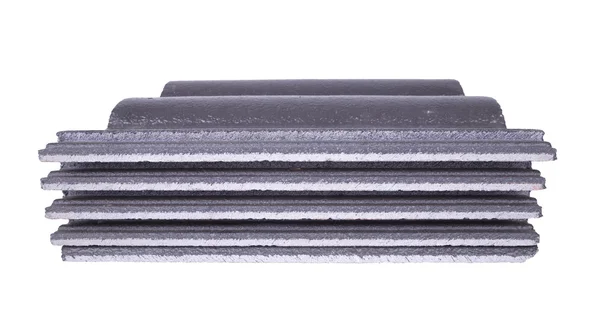 Stack of concrete roof tile (gray color) on white — Stock Photo, Image