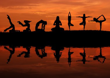 güzel yoga kadın silüeti