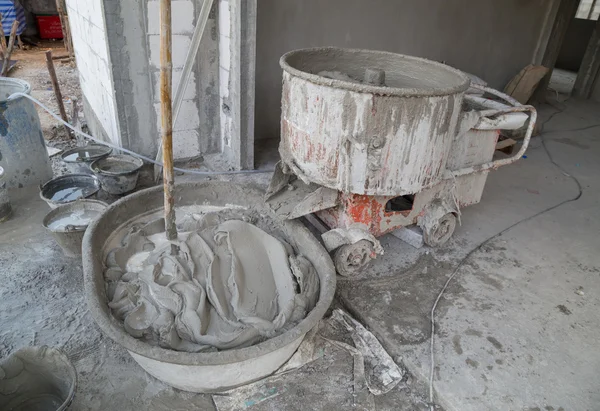 Cement concrete mixer at construction site — Stock Photo, Image