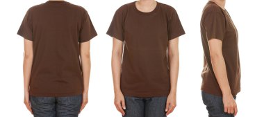 genç güzel kadın, boş t-shirt 