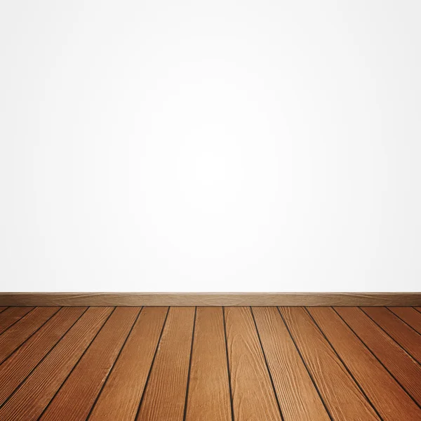 Bruin houten vloer geïsoleerd op een witte — Stockfoto