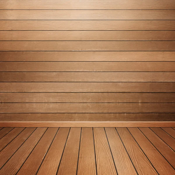 Room interior with wood wall and floor — Stock Photo, Image