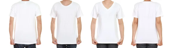 Erkek ve kadın boş t-shirt ile — Stok fotoğraf