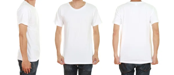 Homem com t-shirt em branco — Fotografia de Stock