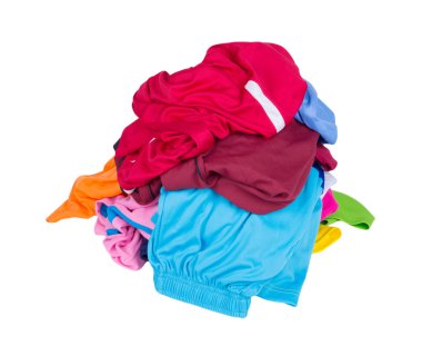 Spor şort bir beyaz üzerine yığını 