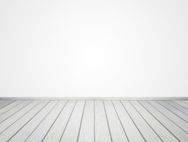 Beyaz arka plan üzerinde beyaz ahşap zemin