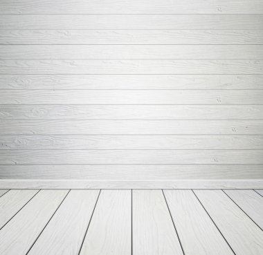 Oda iç ahşap duvar ve zemin ile