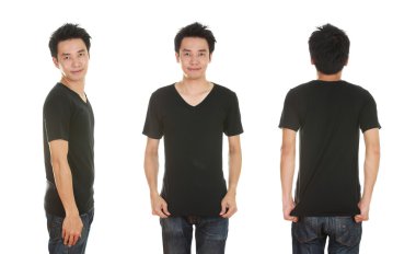 adam boş t-shirt ile 