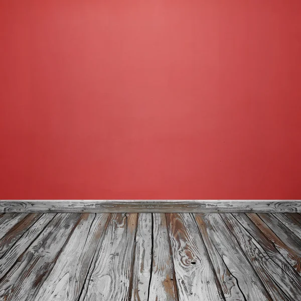 Interno camera con parete in cemento e pavimento in legno — Foto Stock