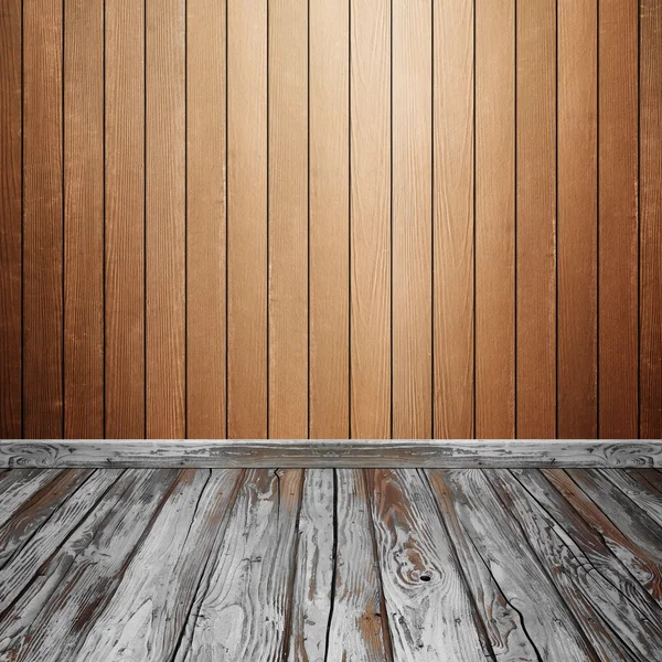 Habitación interior con pared de madera y suelo —  Fotos de Stock