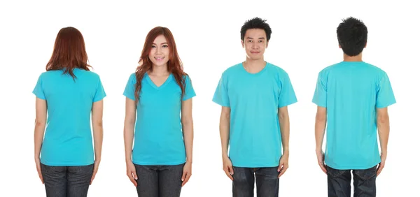 Man and woman with blank t-shirt — Stock Photo, Image