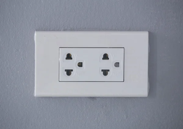 New Electric Wall Socket with Wall Plate — Stock Photo, Image