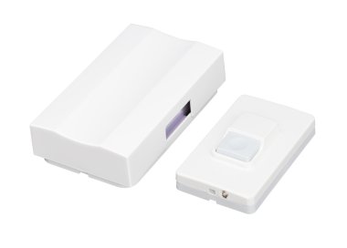 Kapı zili beyaz arkaplanda izole edildi