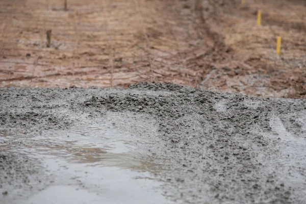 Wet cement at construction site — Stock Photo, Image