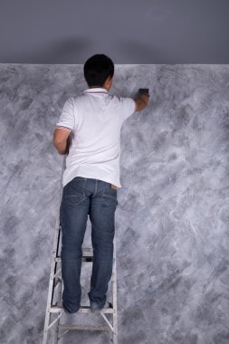 alt renk boya duvar beton çatı stili için fırça kullanın