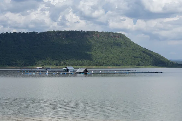 Coop for feeding fish in river of Thailand — Stock Photo, Image