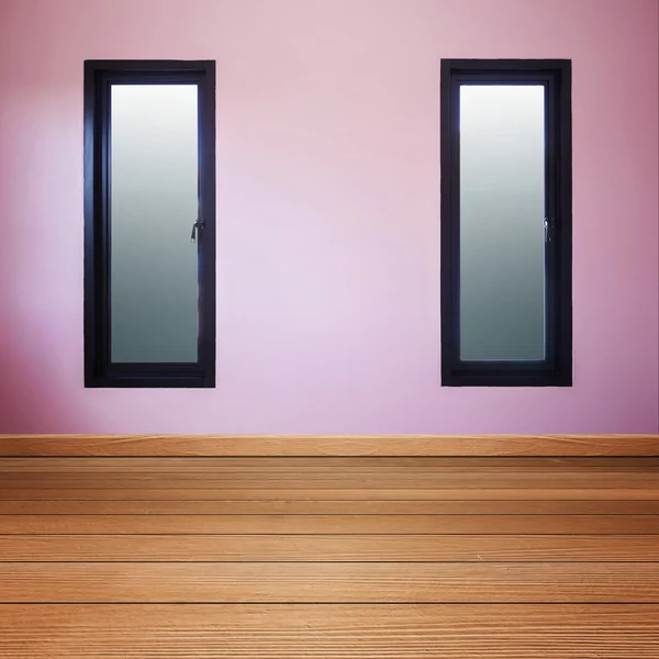 Εσωτερικό δωμάτιο με παράθυρο και ξύλο πάτωμα — Φωτογραφία Αρχείου