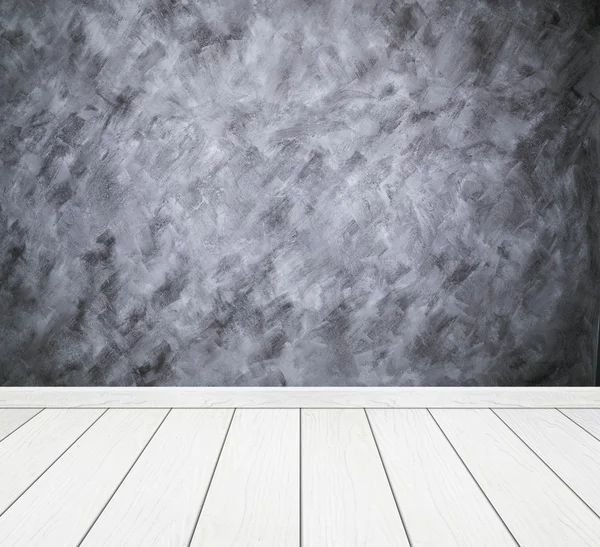 Інтер'єр кімнати з бетонною стіною (м'який стиль) і спинкою дерев'яної підлоги — стокове фото