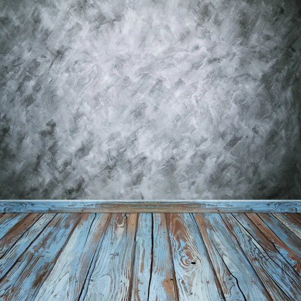 Інтер'єр кімнати з бетонною стіною (м'який стиль) і спинкою дерев'яної підлоги — стокове фото