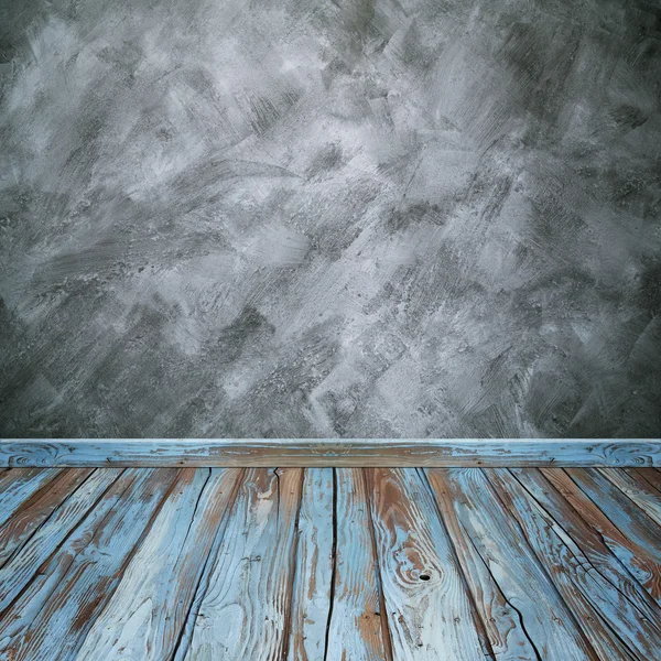Oda iç beton duvar (Loft tarzı) ve ahşap zemin bac — Stok fotoğraf