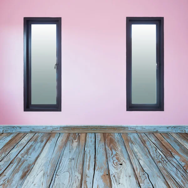 Інтер'єр кімнати з вікном і дерев'яною підлогою — стокове фото