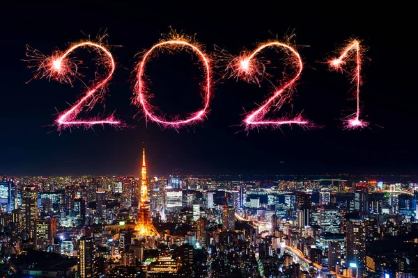 2021 นเทศกาลป ใหม ฉลองเหน องโตเก ยวในเวลากลางค ประเทศญ — ภาพถ่ายสต็อก