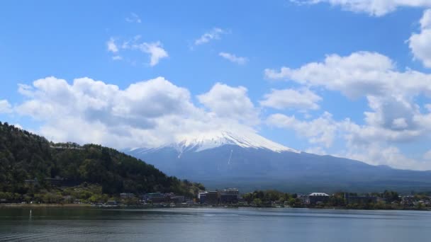 Timelapse Mount Fuji Θέα Από Λίμνη Kawaguchiko Ιαπωνία — Αρχείο Βίντεο