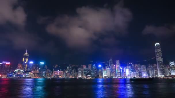 Time Lapse Della Hong Kong Symphony Lights Porto Victoria — Video Stock