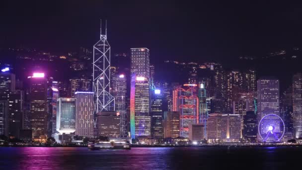 Time Lapse Miasta Hongkongu Widok Victoria Harbour — Wideo stockowe