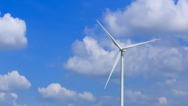 Time Lapse Wind Turbine Wind Farm Cloud Sky — Stock Video