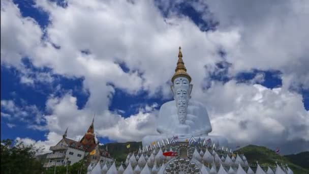 Upływ Czasu Pięciu Buddów Świątyni Wat Phra Thad Pha Son — Wideo stockowe