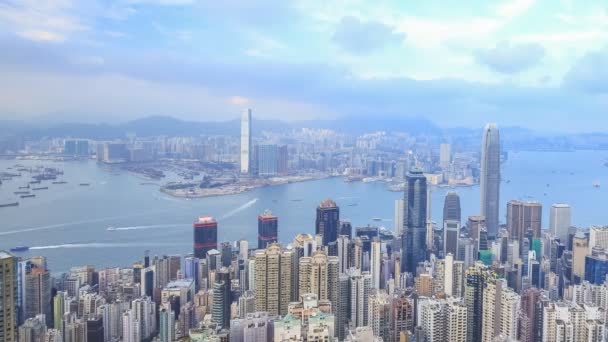 Time Lapse Ciudad Hong Kong Vista Desde Peak — Vídeos de Stock