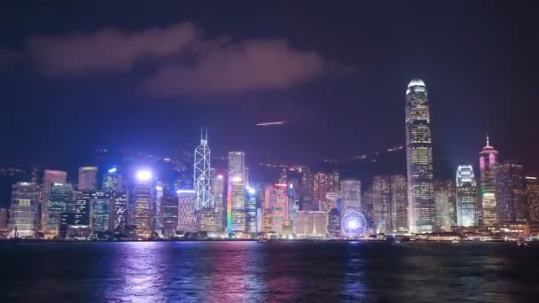 Time Lapse Hong Kong City View Victoria Port — стоковое видео