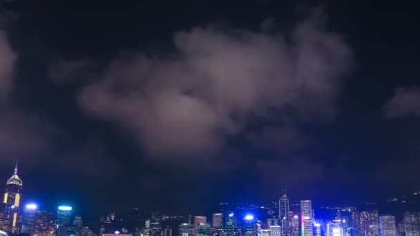 4K香港のタイムラプス ビクトリア港における光のシンフォニー — ストック動画