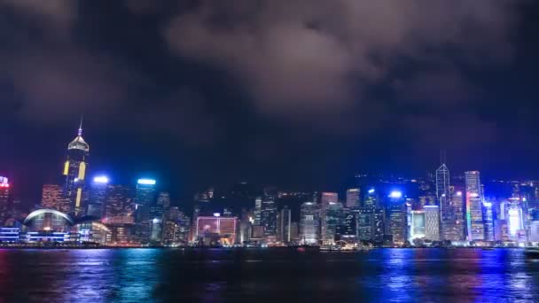 Time Lapse Della Hong Kong Symphony Lights Porto Victoria — Video Stock