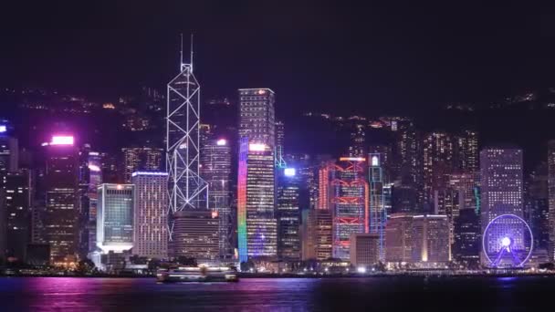 香港市のタイムラプス ビクトリアハーバーからの眺め — ストック動画